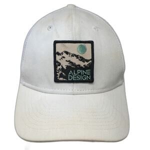 Alpine Design Trucker Hat White One Size Mountain Patch Mesh Back Snapback Cap